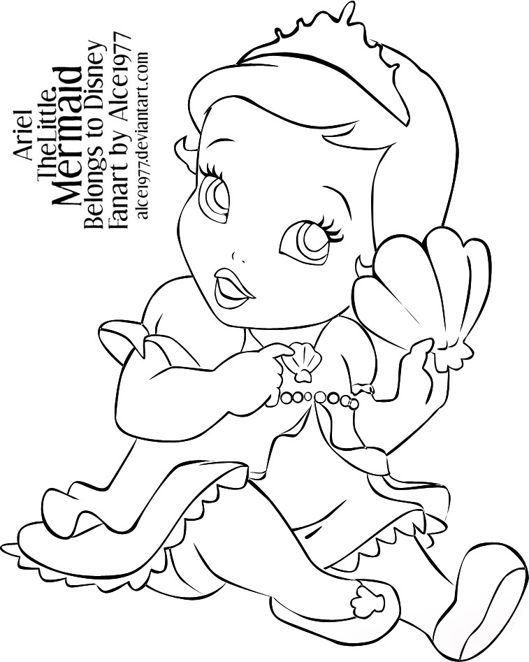 Disney Baby Princess Coloring Pages
 Baby Ariel 2 by Alce1977viantart on deviantART