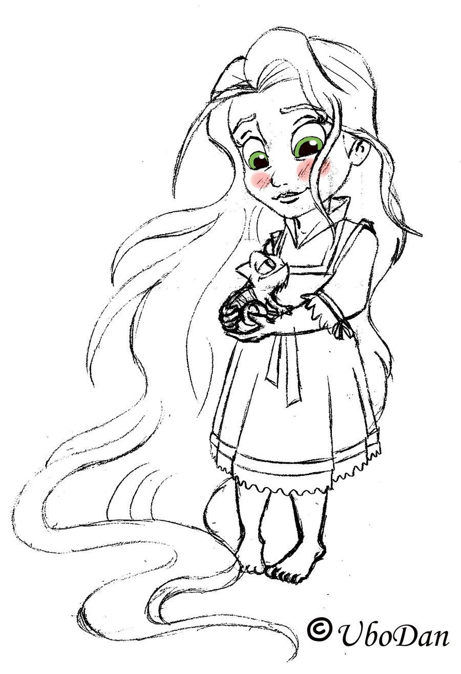 Disney Baby Princess Coloring Pages
 Baby Rapunzel sketch by ubodan on deviantART