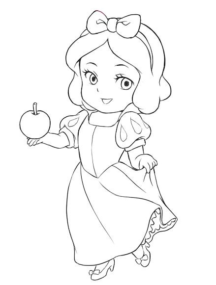 Disney Baby Princess Coloring Pages
 Chibi Snow White chibi snow white lines