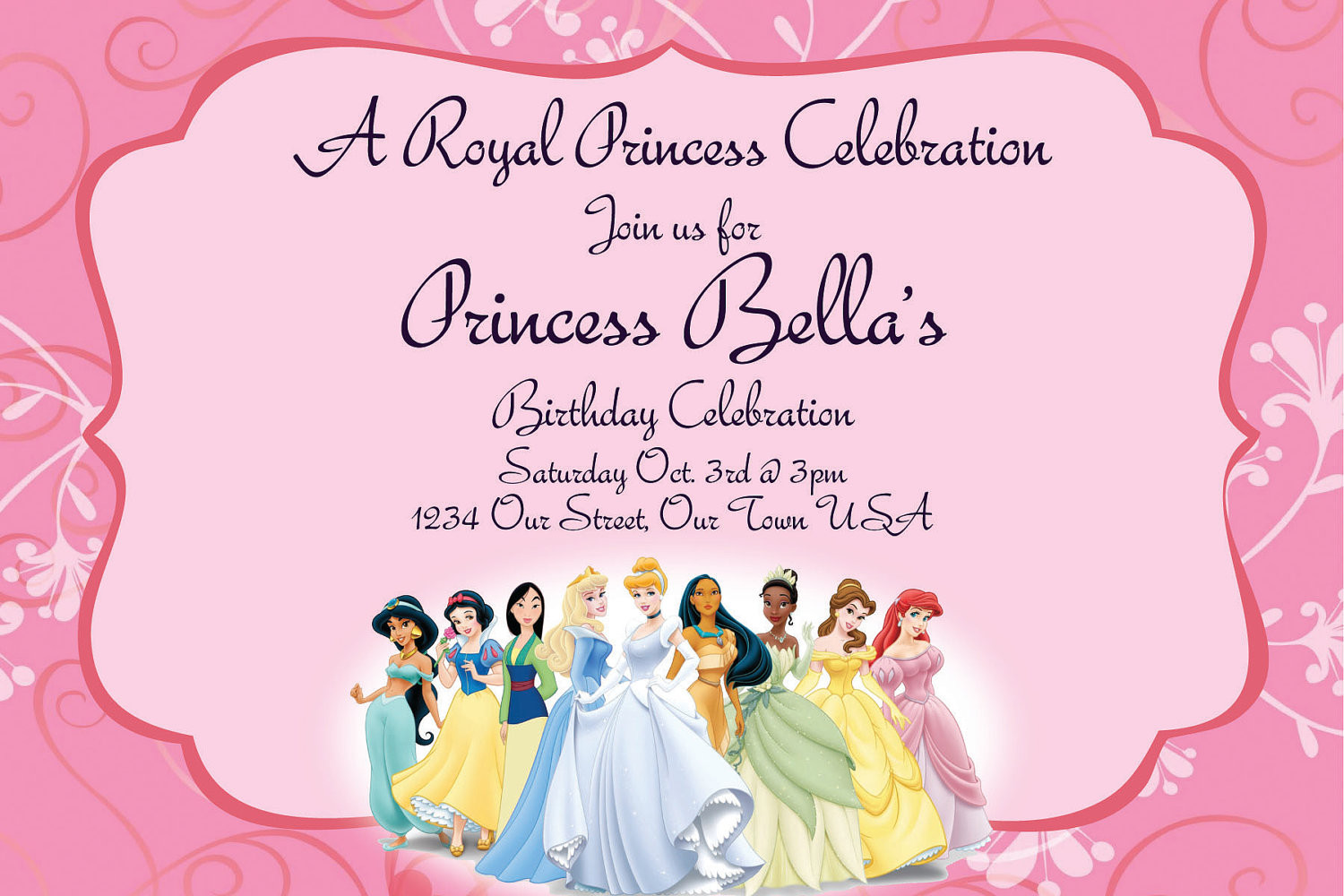 Disney Birthday Invitations
 Disney Princess Invitations DIGITAL FILE by SimplyMadeByMsB
