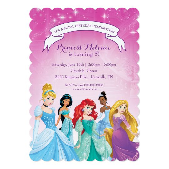 Disney Birthday Invitations
 Disney Princess Birthday Invitation