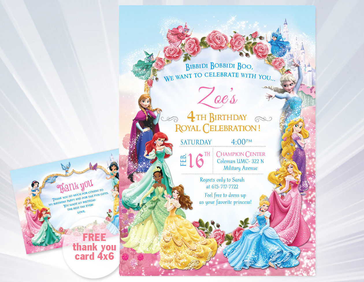 Disney Princess Birthday Party Invitations
 Princess Invitations Princess Birthday Party Invitations