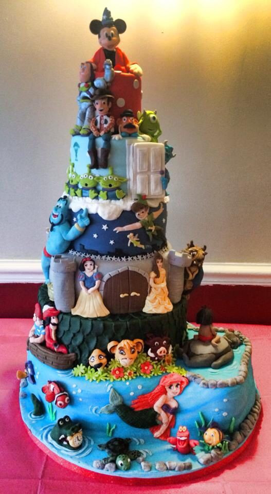 Disney World Birthday Cakes
 Disney cake mickey Toy Story Aladdin Beauty and the