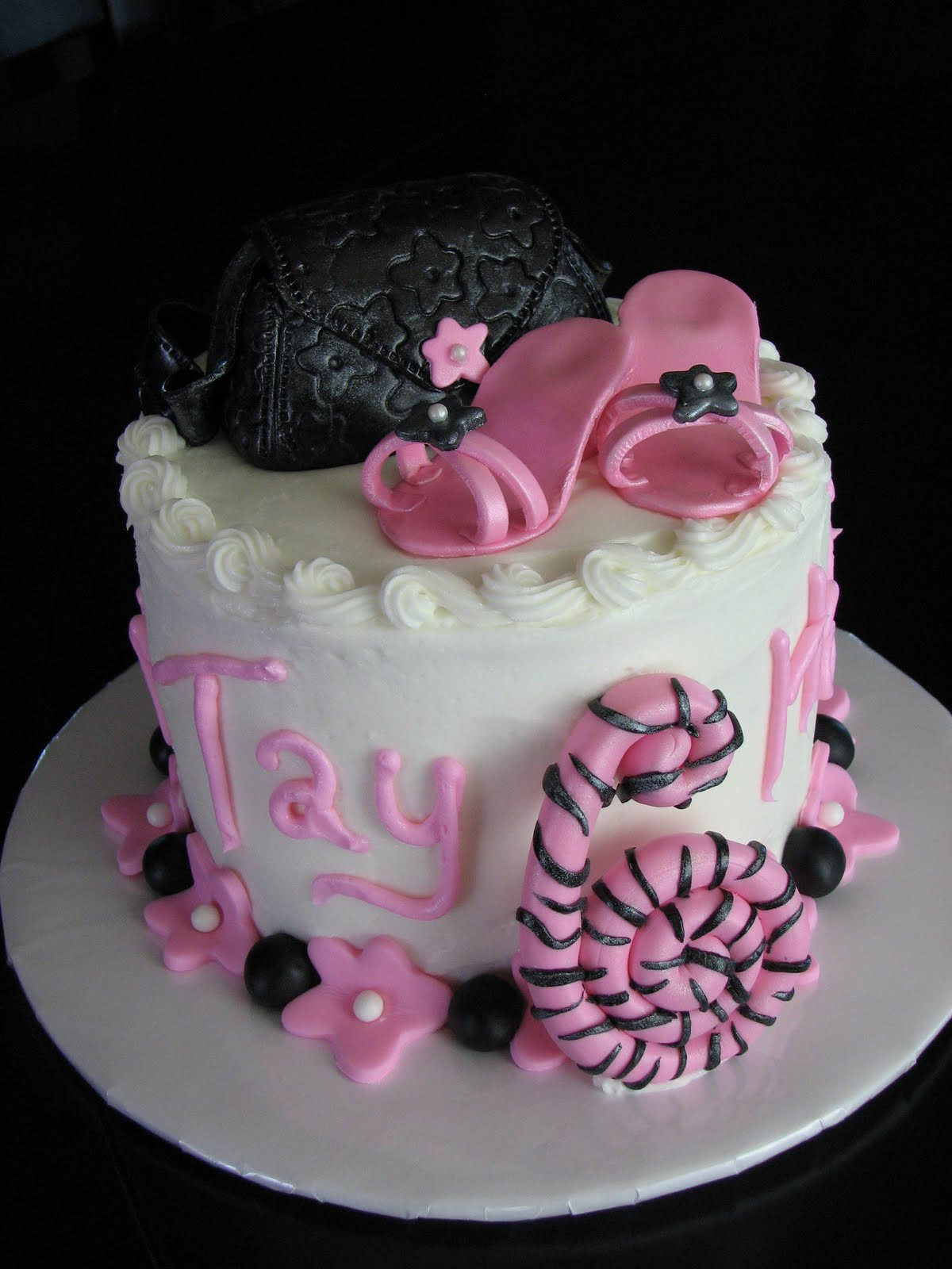 Diva Birthday Cake
 Decadent Designs Pink and Black Diva Birthday Cake