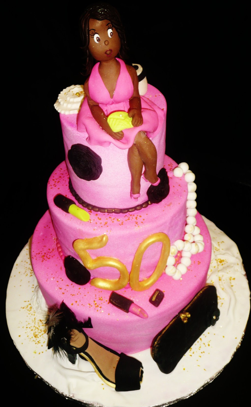 Diva Birthday Cake
 Baking with Roxana s Cakes 50th Birthday Cake "Diva themed"