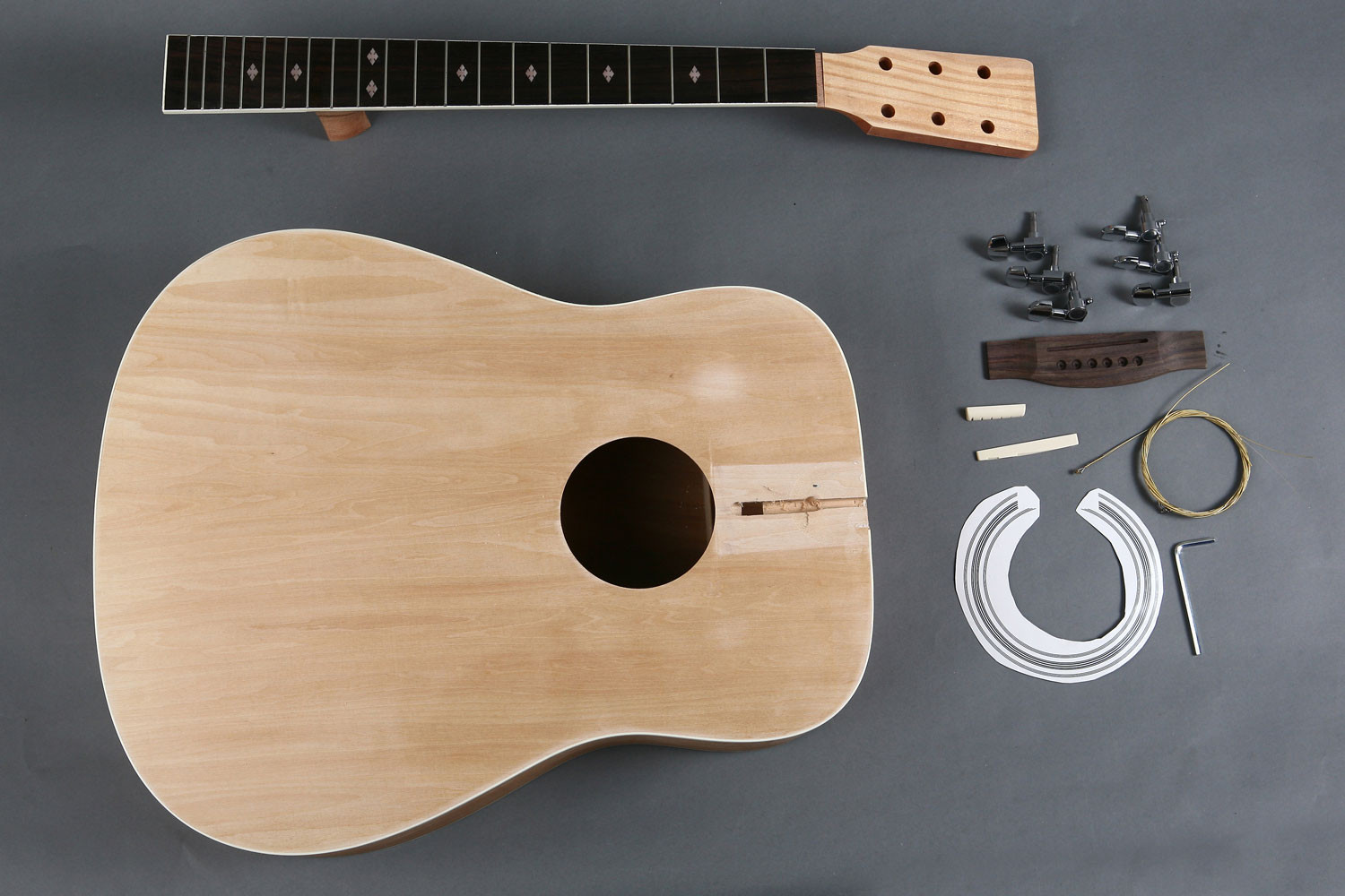 DIY Acoustic Guitar Kit
 Unfinished 41’ Dreadnought Acoustic Guitar DIY Kit GK