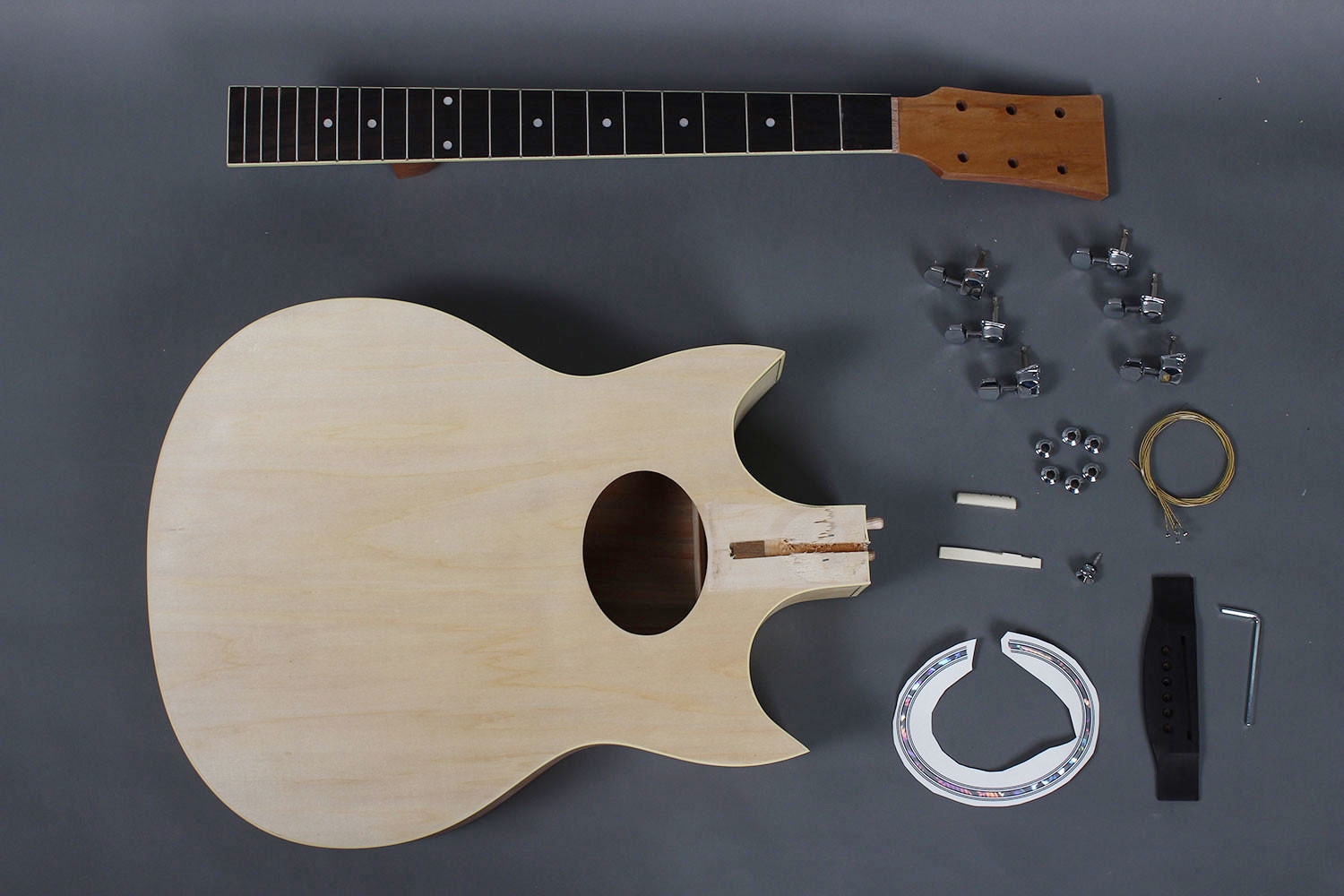 DIY Acoustic Guitar Kit
 Jumbo Double Cutaway Acoustic Guitar kit DIY GK S3991DG