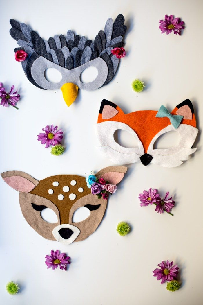 DIY Animal Masks
 No Sew Free Felt Animal Mask Patterns