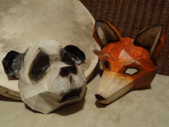 DIY Animal Masks
 Printable Mask DIY Halloween mask Paper animal mask panda