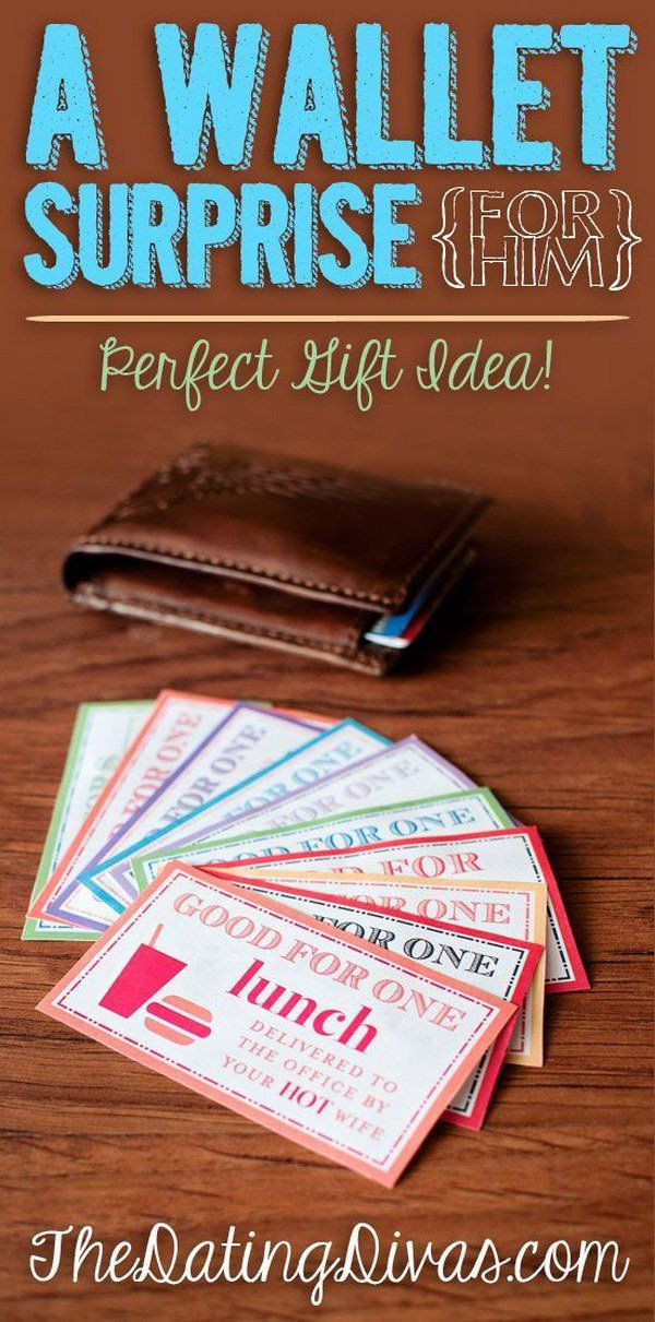 DIY Anniversary Gift For Boyfriend
 A Wallet Surprise Your boyfriend is going to LOVE this