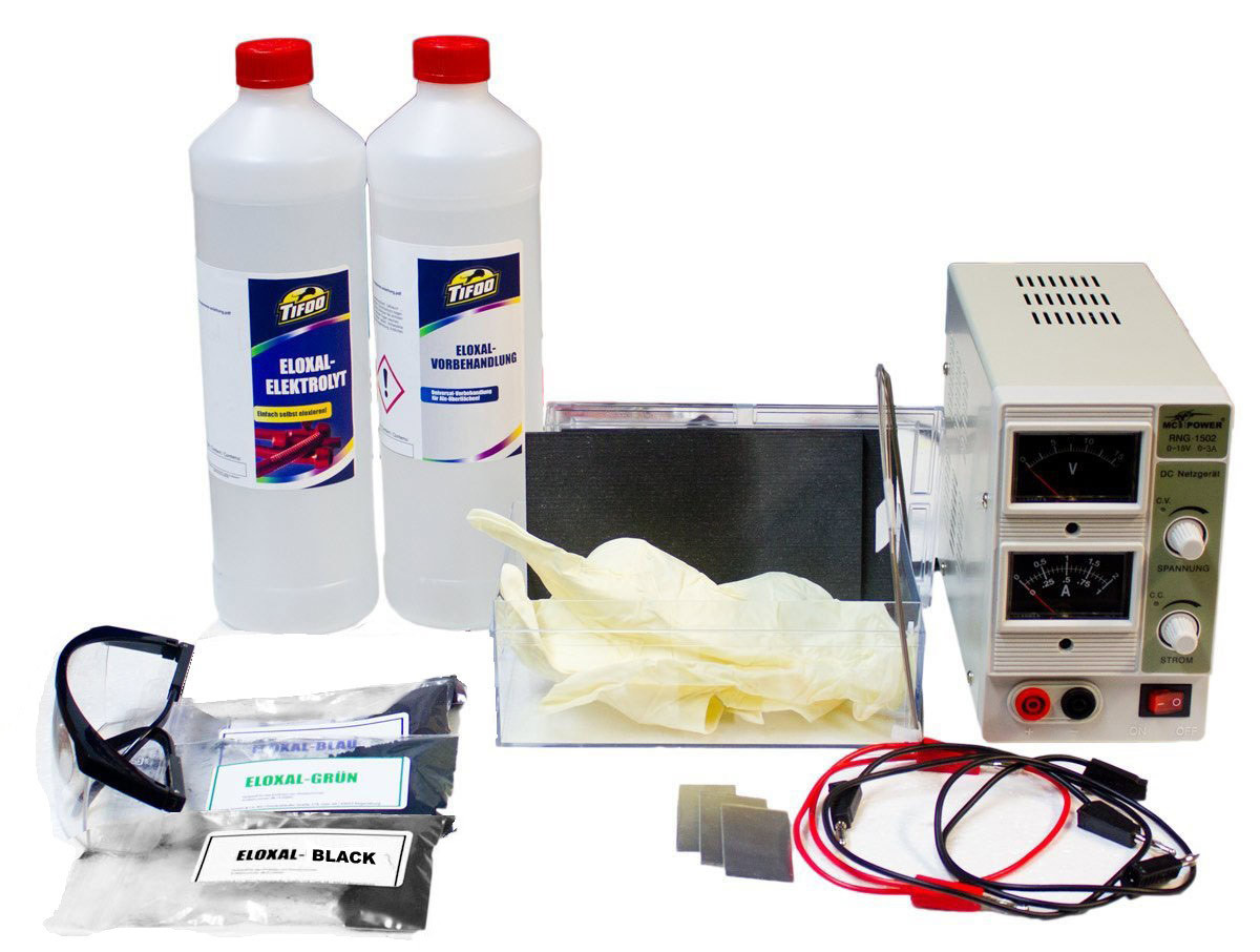 DIY Anodizing Kit
 Anodising starter kit with 3 ampere power supply Easy