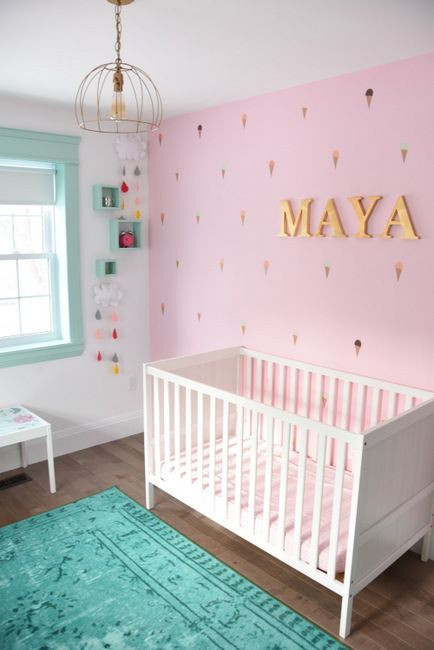DIY Baby Girl Room Decorations
 Maya s Mint And Pink Nursery Get the Look