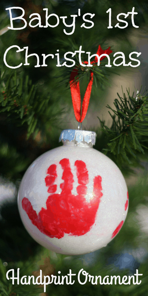 DIY Baby Handprints
 Handprint Ornament for Baby s First Christmas I Can