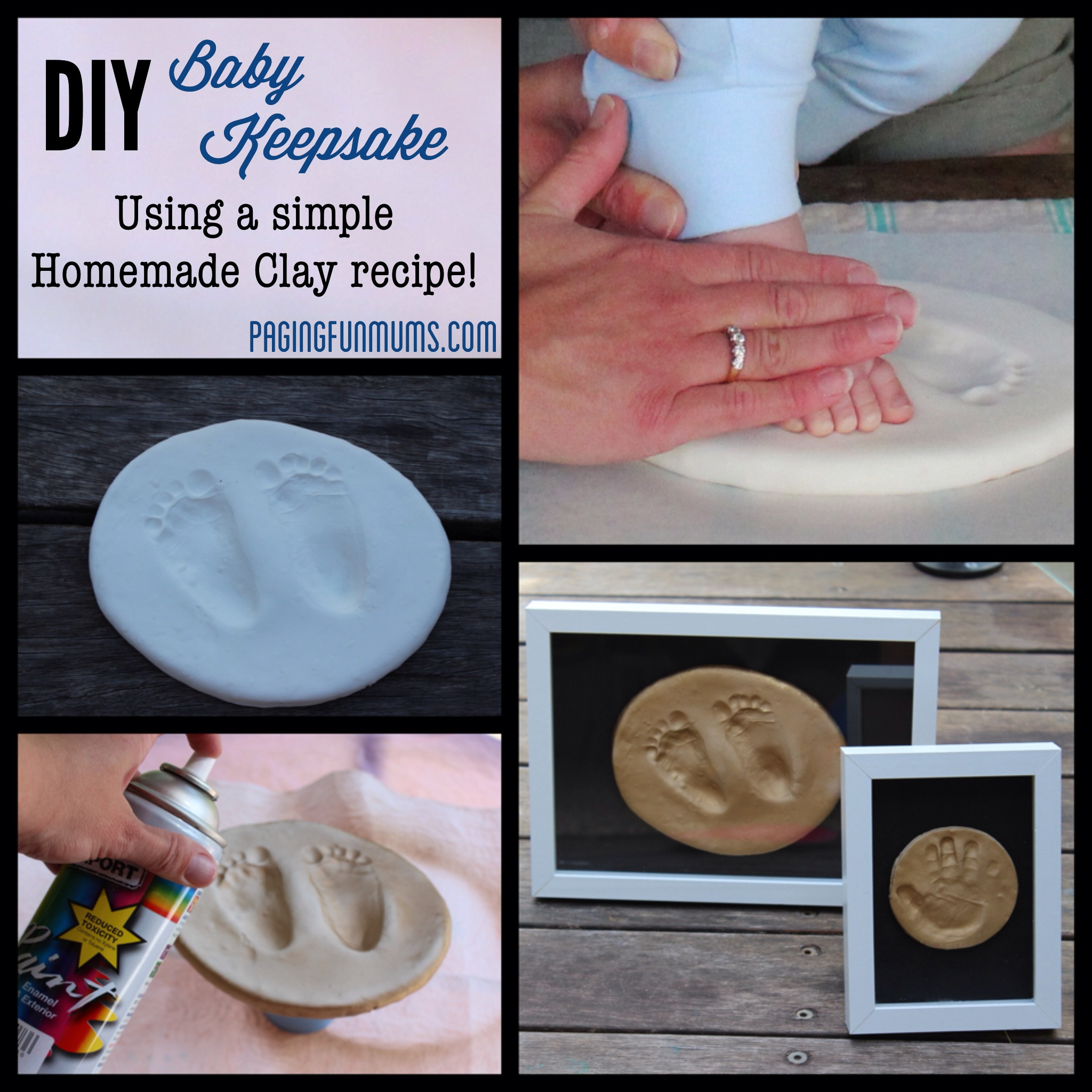 DIY Baby Handprints
 DIY Baby Keepsake using Homemade Clay Paging Fun Mums