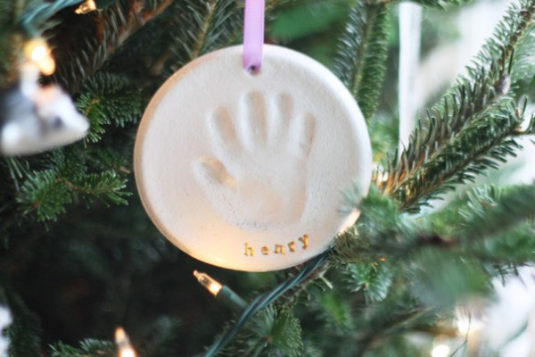DIY Baby Handprints
 Personalized Ornaments for Baby’s First Christmas