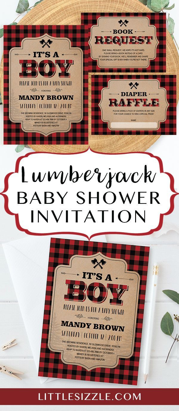 DIY Baby Shower Invitations Kits
 Rustic Baby Shower Invitation Kit Templates with Buffalo