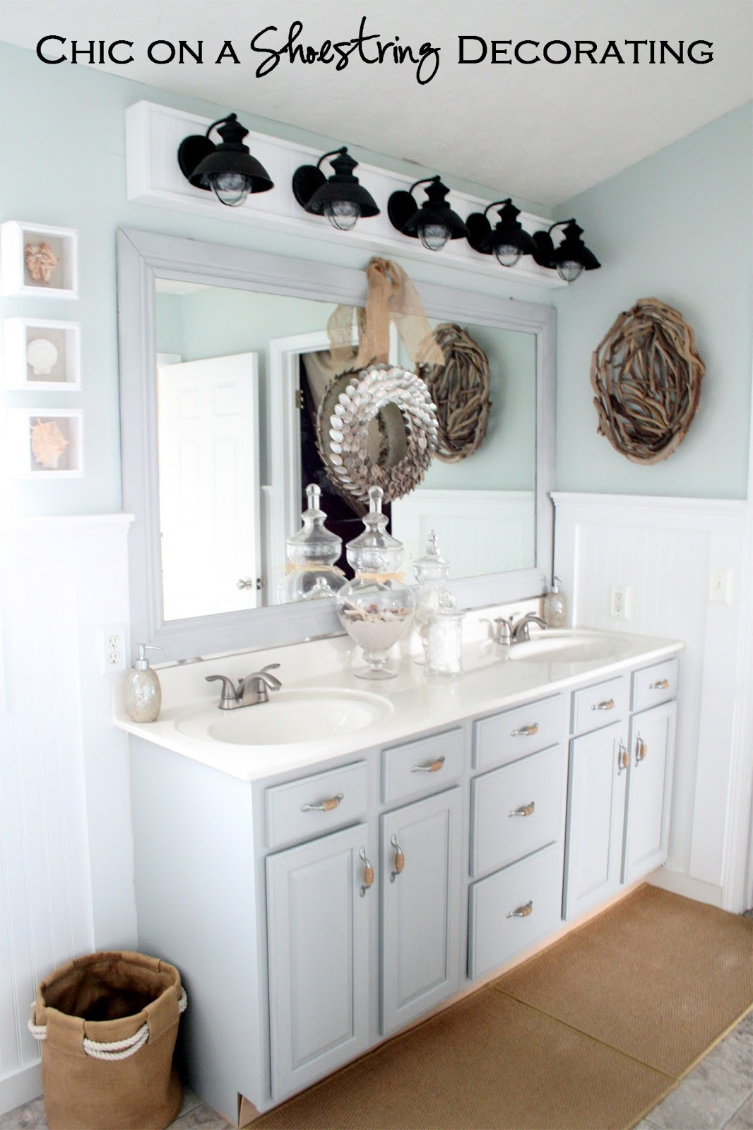Diy Bathroom Light Fixtures
 Chic on a Shoestring Decorating How to Build a Bathroom