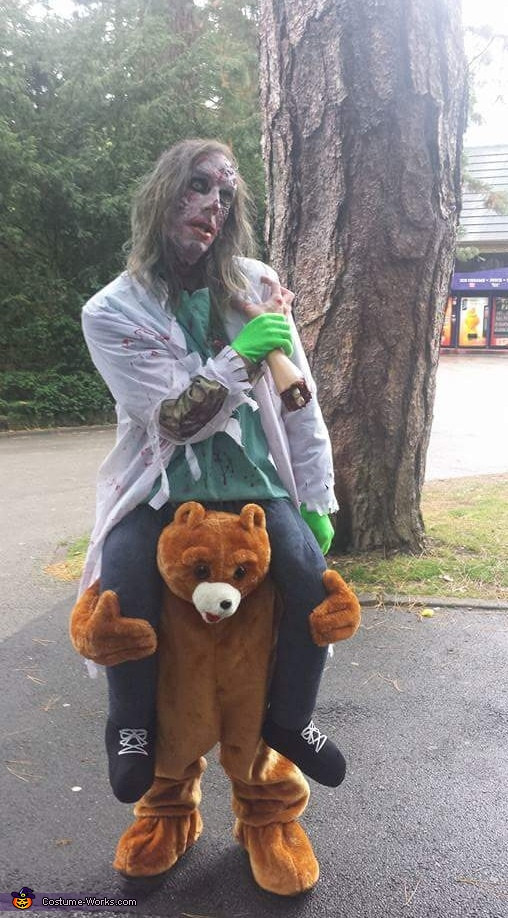DIY Bear Costume
 Zombie riding a Bear Illusion Halloween Costume