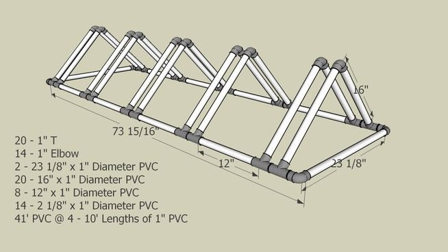 DIY Bike Rack Plans
 Triangle PVC Bike Rack 3D Warehouse in 2019