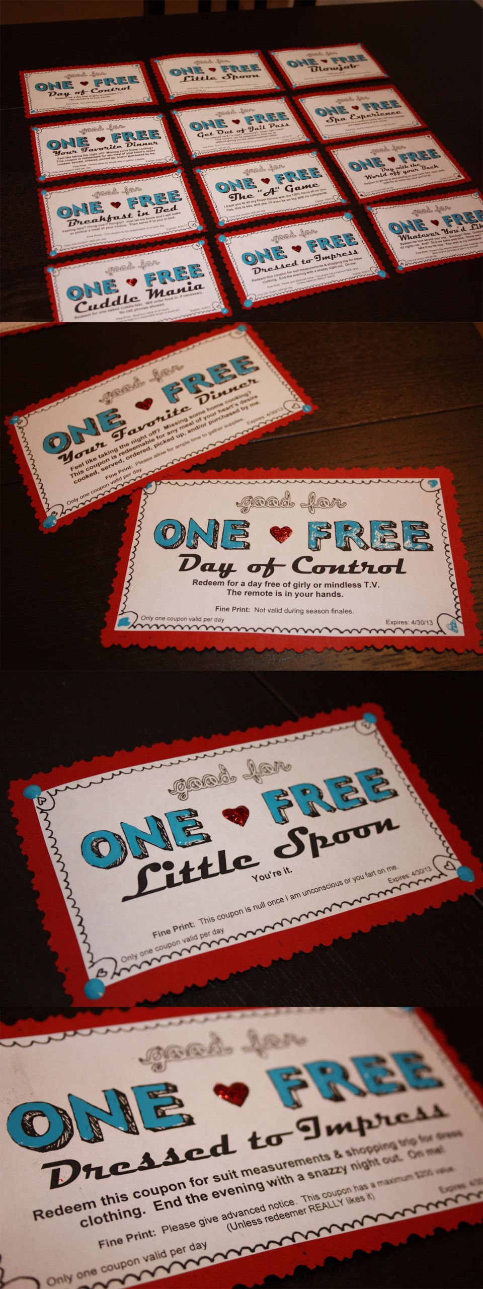 Diy Birthday Gifts For Him
 coupons I made for my boyfriend s birthday e free meal
