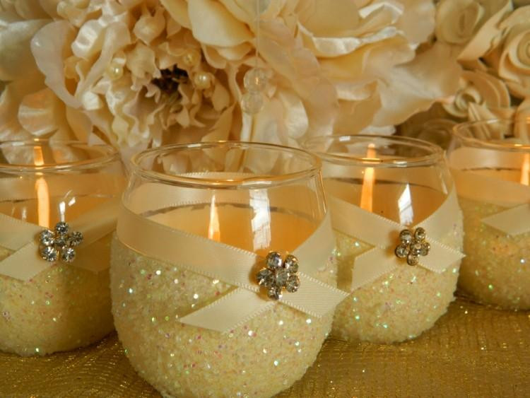 DIY Candle Holders Wedding
 DIY Glitter Candle Holders For a Golden Reception Glow