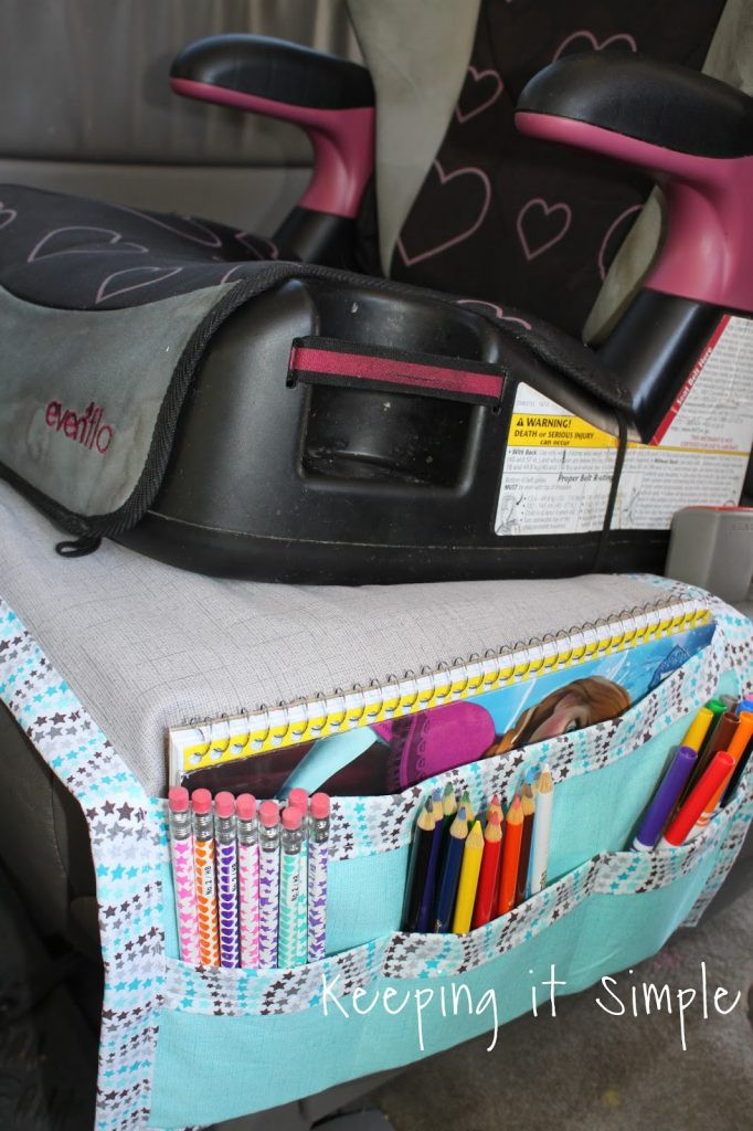 DIY Car Organizer
 DIY Car Seat Organizer for Kids Snacks and Coloring