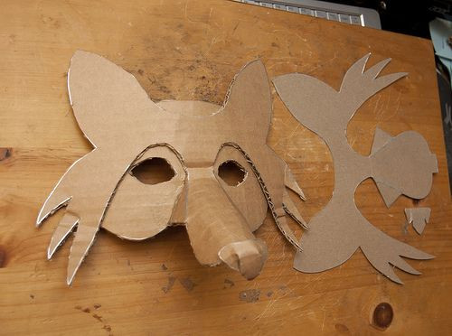 DIY Cardboard Mask
 What does the fox say "Recycle your cardboard