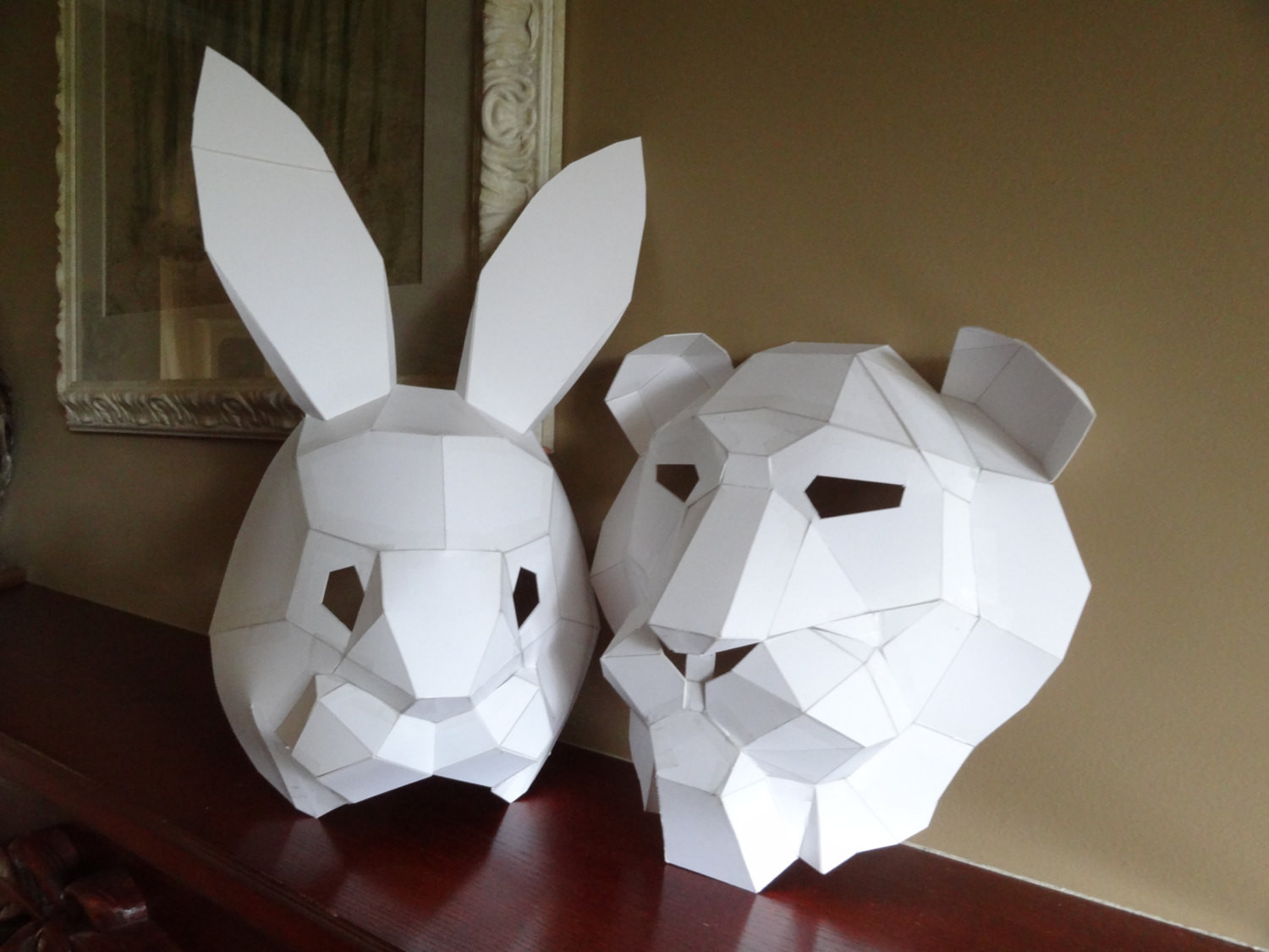 DIY Cardboard Mask
 PDF Pattern Make your own lion mask rabbit mask Instant