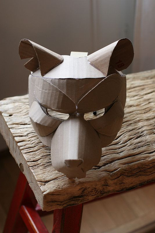 DIY Cardboard Mask
 Rat mask unpainted Shrek