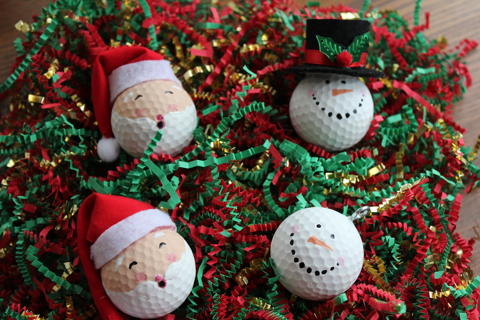 DIY Christmas Ball Ornaments
 A Sweet Simple Southern Life DIY Christmas Golf Ball