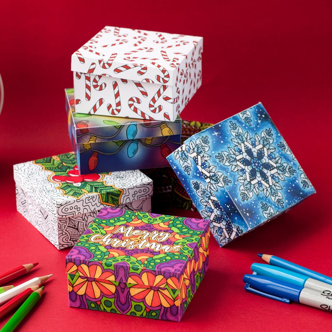 DIY Christmas Boxes
 Christmas Coloring Bundle Sarah Renae Clark Coloring