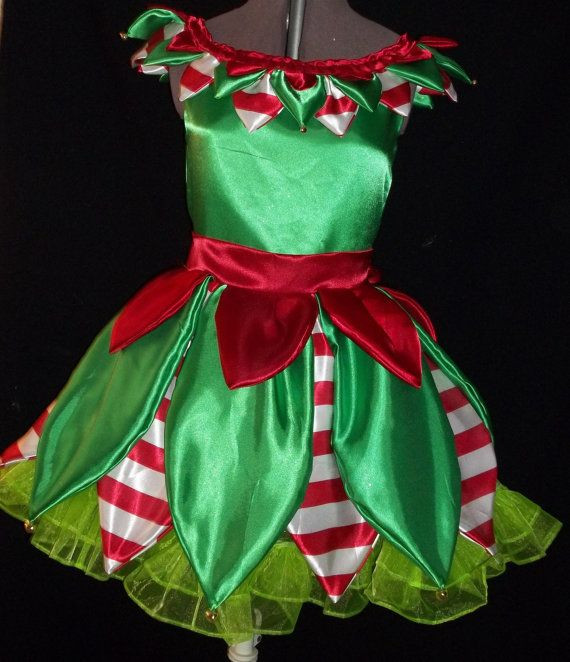 DIY Christmas Elf Costumes
 Girls Christmas Elf Dress so cute tutu s