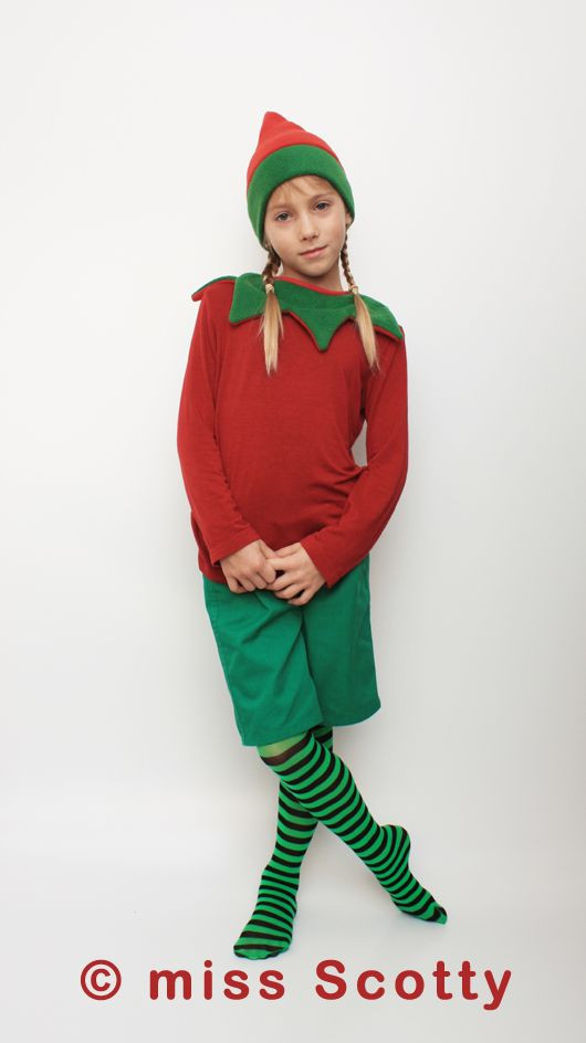 DIY Christmas Elf Costumes
 Elf costume from miss Scotty