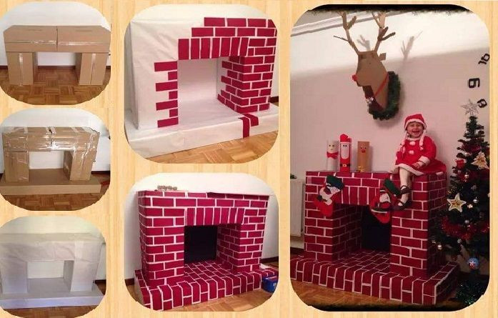 DIY Christmas Fireplace
 25 unique Cardboard fireplace ideas on Pinterest