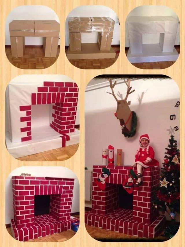 DIY Christmas Fireplace
 DIY Cardboard Faux Fireplace for Christmas – LazyTries