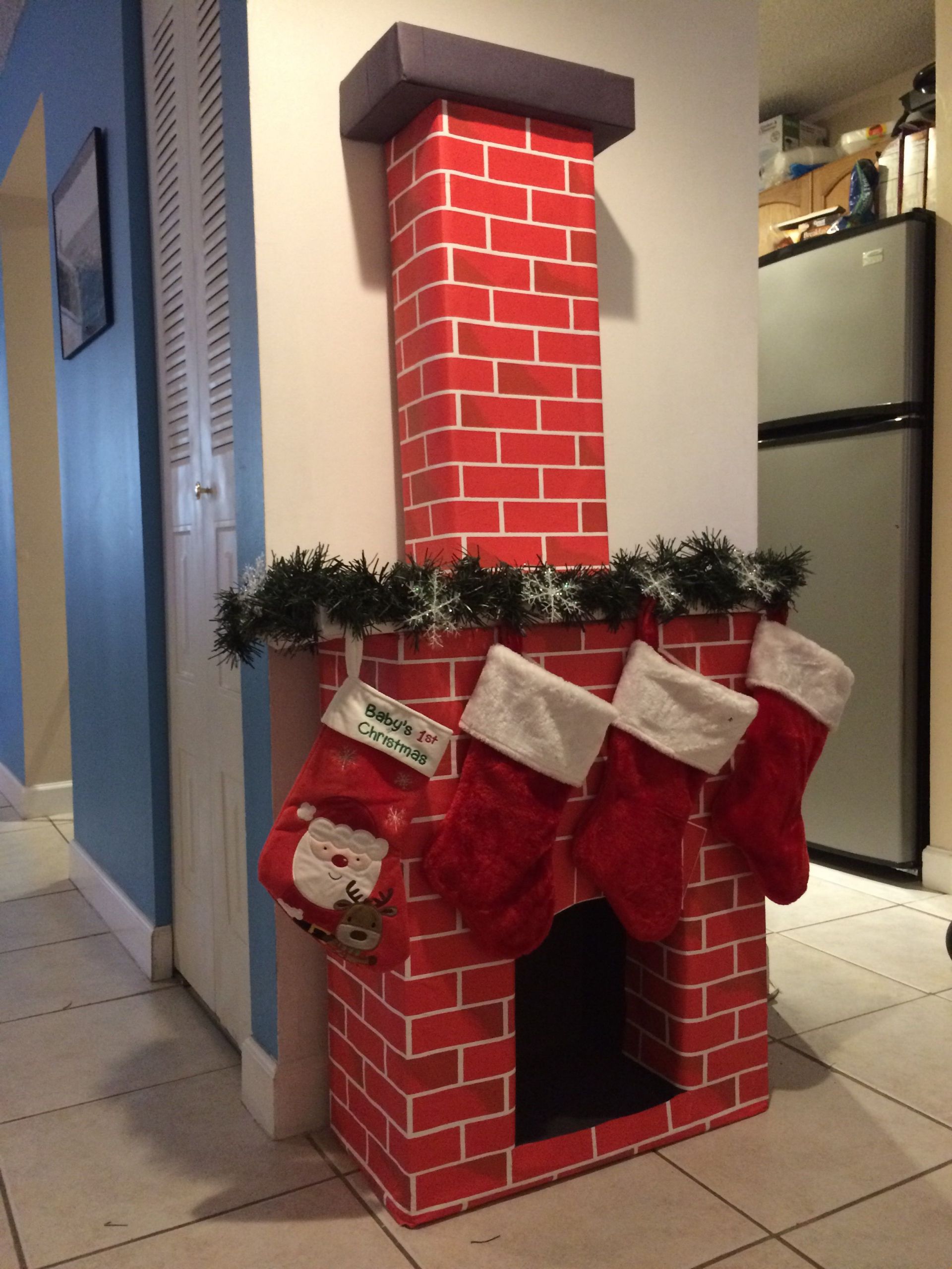 DIY Christmas Fireplace
 Christmas chimney Christmas