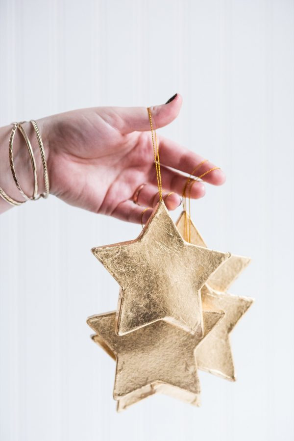DIY Christmas Star
 DIY Gold Leaf Star Ornaments The Sweetest Occasion — The