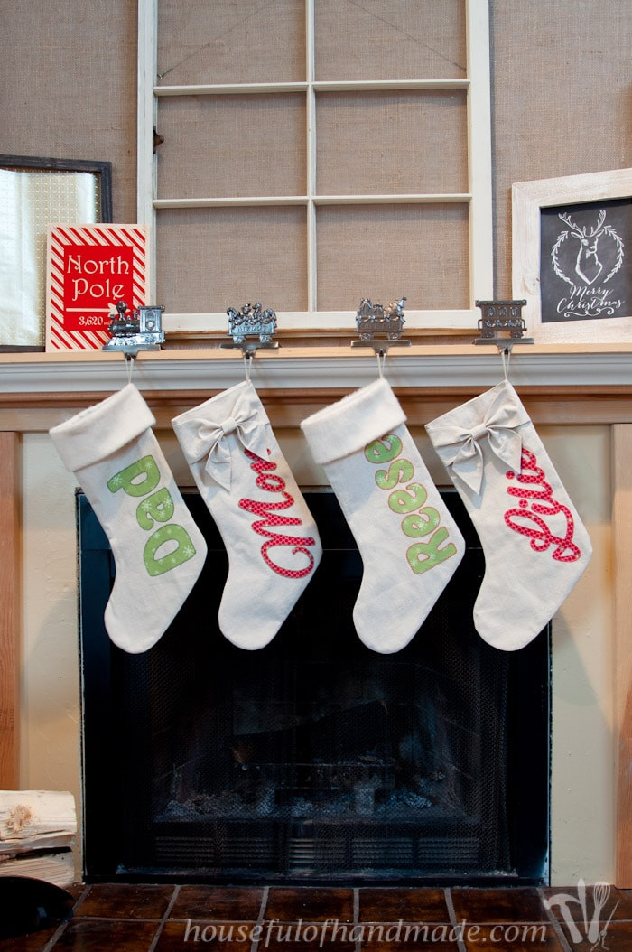 DIY Christmas Stocking
 DIY Personalized Drop Cloth Christmas Stockings Houseful