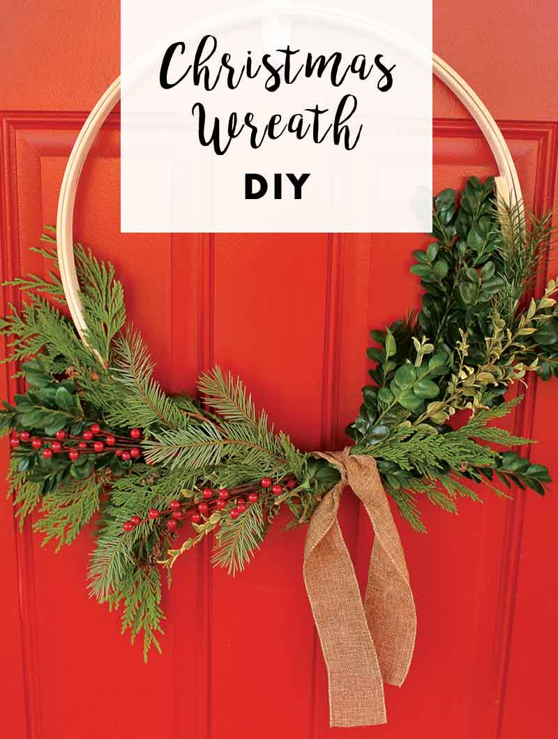 DIY Christmas Wreath Pinterest
 Easy Christmas Wreath DIY Using an Embroidery Hoop