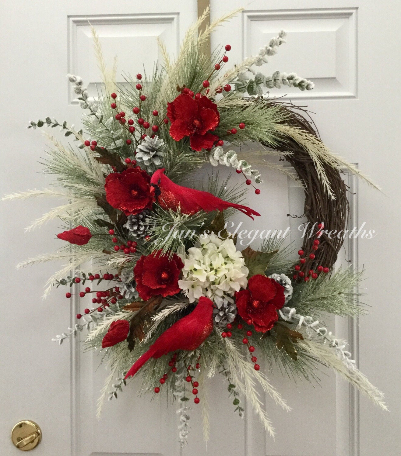DIY Christmas Wreath Pinterest
 Christmas wreath Cardinal Wreath Elegant Christmas Wreath