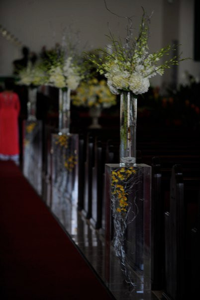 DIY Church Wedding Decorations
 Aisle decor flowers