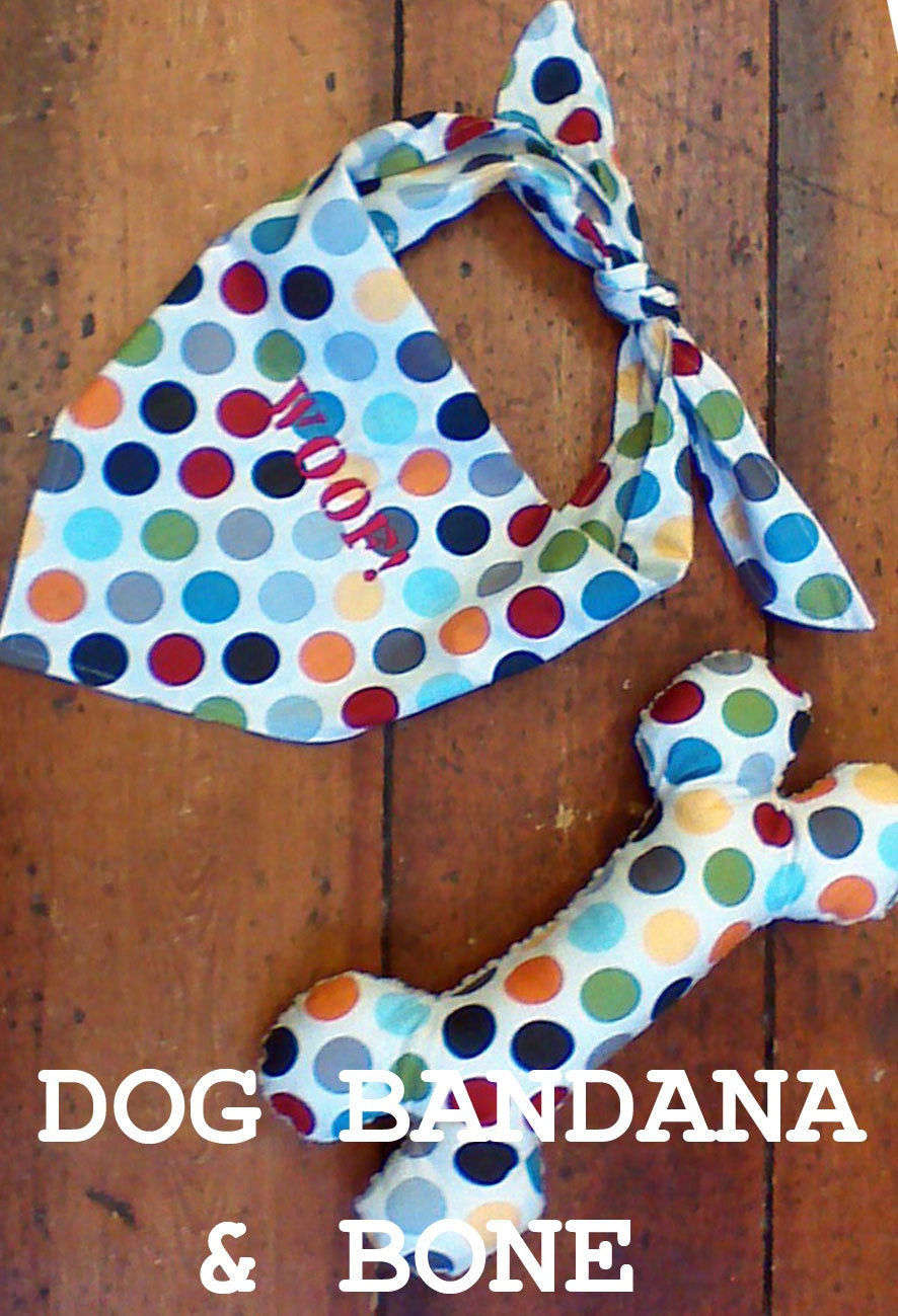 DIY Dog Bandana Pattern
 Dog Bandana and toy bone SEWING PATTERN by OwlandSewingCat