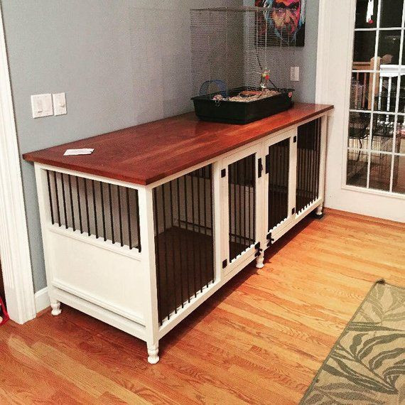 DIY Dog Crate Furniture
 Dog Kennel Shabby Rustic Finish Dog Crate Pet Furniture