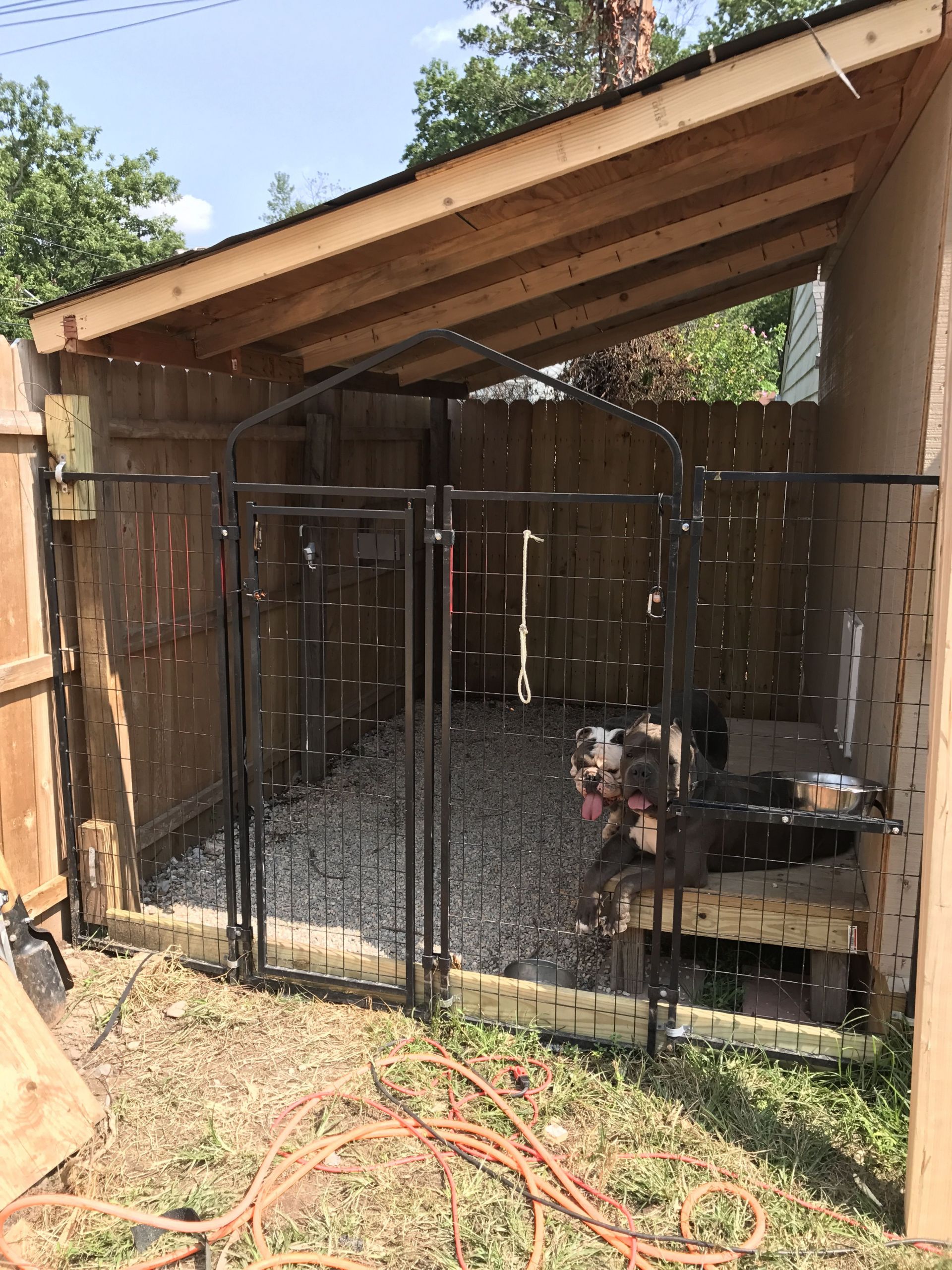 DIY Dog Pen Outdoor
 Built a dog kennel on the side of my shed