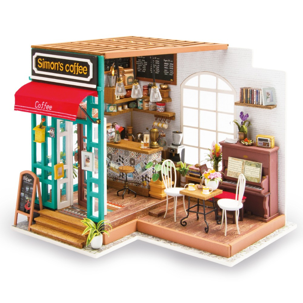 DIY Doll House Kits
 Robotime DIY Simon s Coffee with Furnitures Children Adult