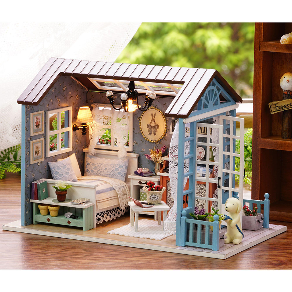 DIY Doll House Kits
 DIY Doll House Music Lights Miniature Furniture Kit Wooden