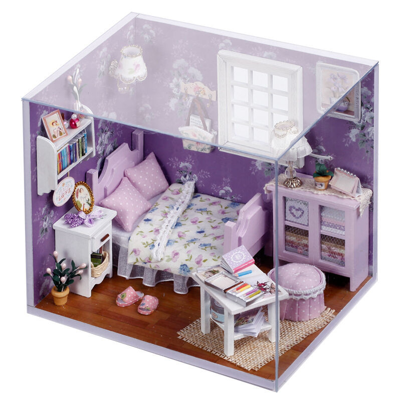 DIY Doll House Kits
 New Dollhouse Miniature DIY Kit with Cover Wood Toy Dolls