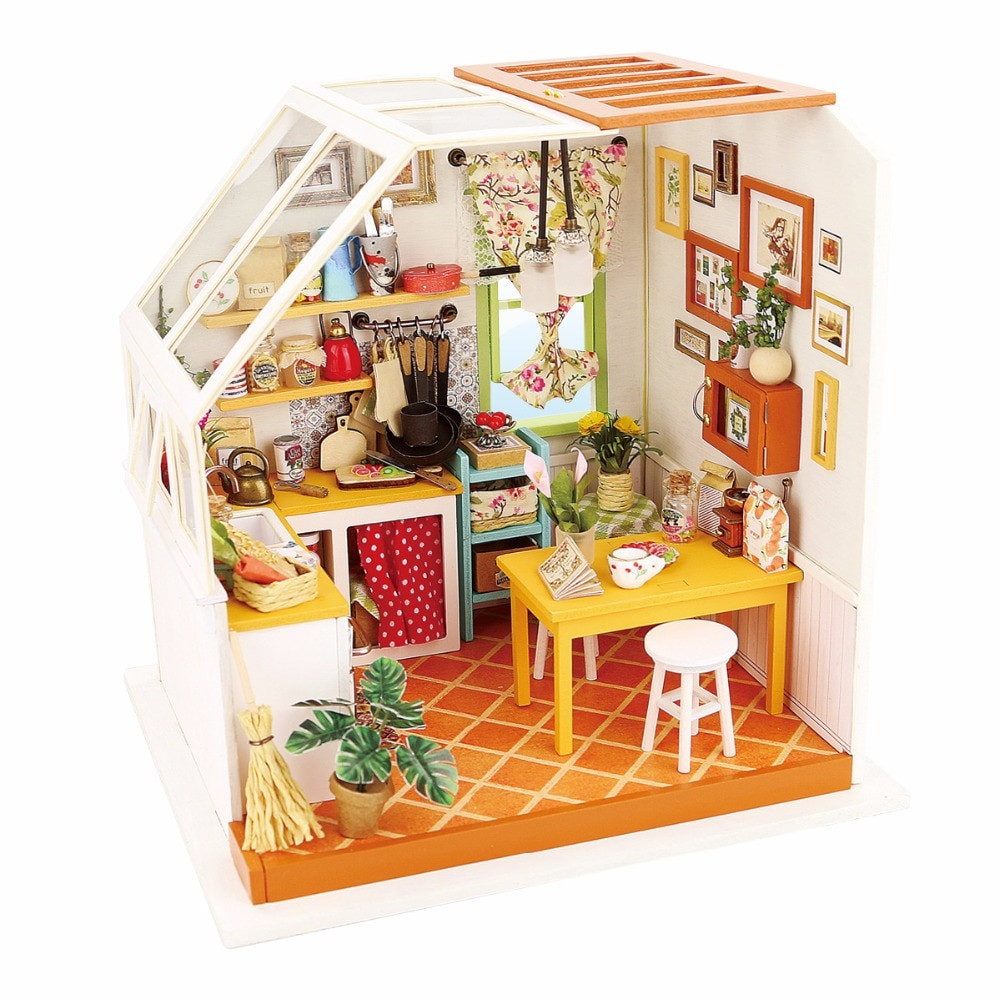 DIY Doll House Kits
 Robotime DIY Jason s Kitchen with Furniture Children Adult