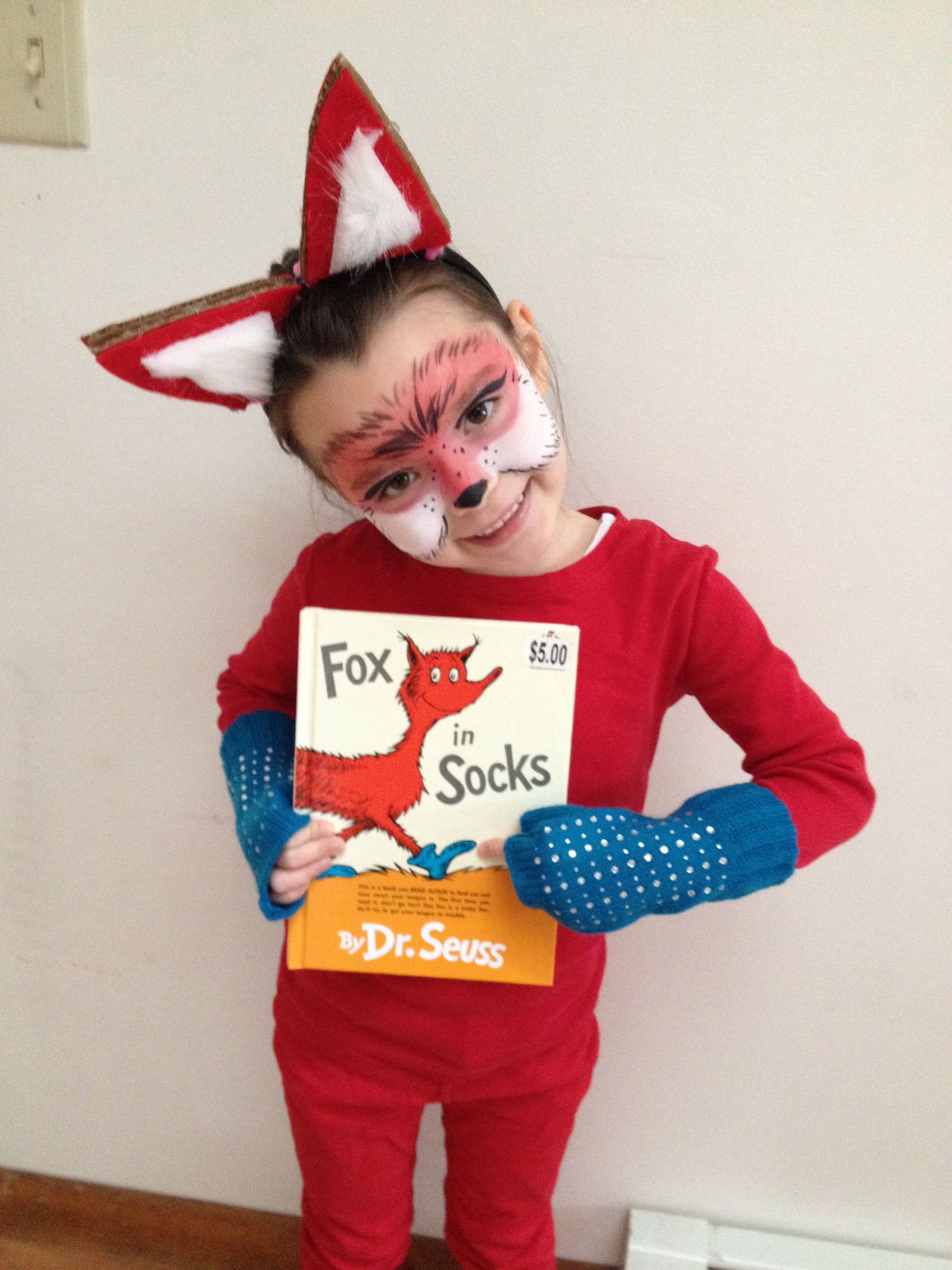 DIY Dr Seuss Costumes
 Dr suess dress up Fox in Socks for sophie on dr Seuss day