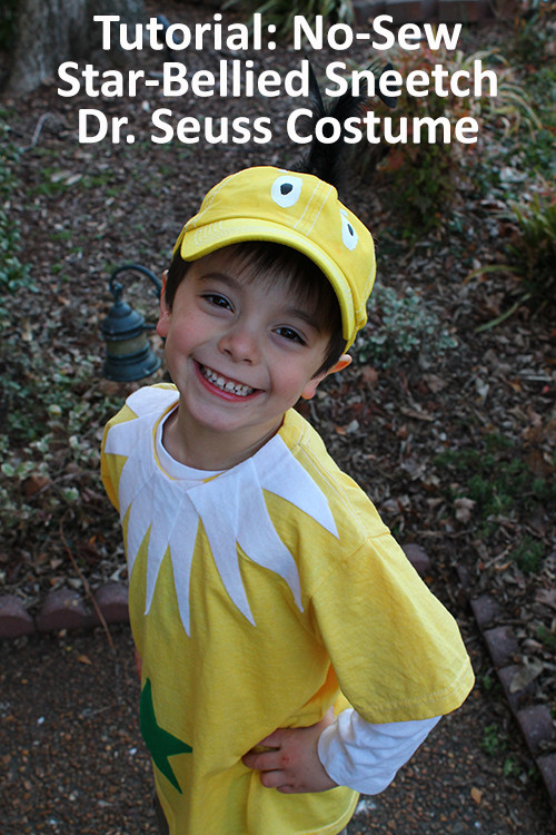 DIY Dr Seuss Costumes
 Tutorial No Sew Star Bellied Sneetch Dr Seuss Costume